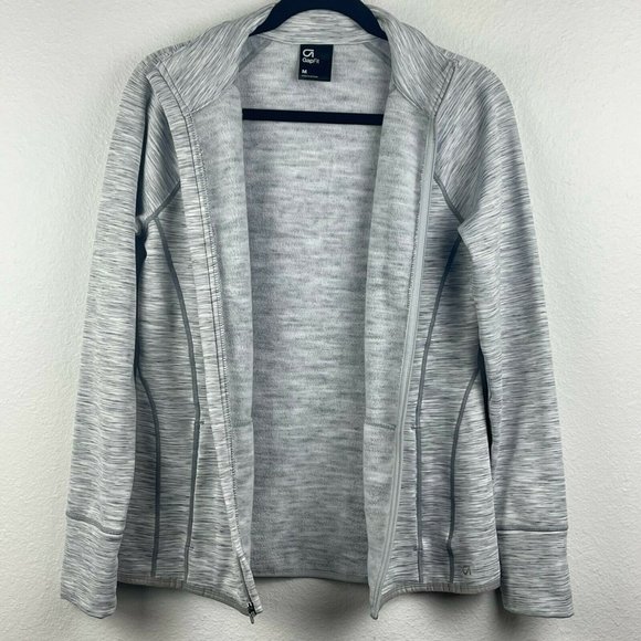 Gap Fit Jacket Women's Size M Full Zip Long Sleeve Athletic Track Heather Gray - Picture 3 of 12